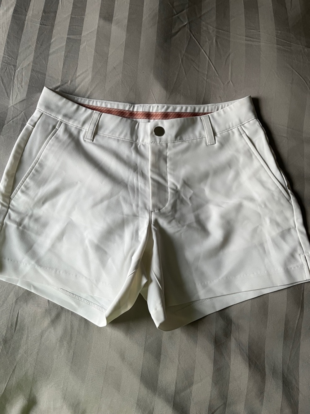 White Flat-Front Golf Performance Shorts
